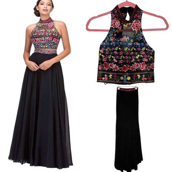 Dave & Johnny Dresses & Skirts - Dave & Johnny Top And Skirt Set. Floral Embroidered  Top and Maxi Length Skirt